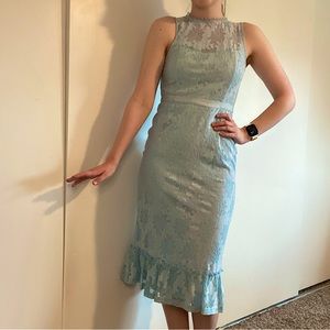 Baby Blue Lace Midi Dress